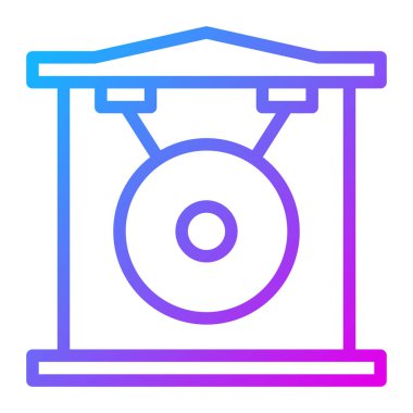 gong gradient illustration vector and logo new year icon perfect. Icon sign from modern collection for mobile concept and web. Nice design perfect.