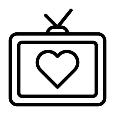 tv outline valentine illustration vector and logo new year icon perfect. Icon sign from modern collection for web. Nice design perfect.