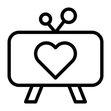 tv outline valentine illustration vector and logo new year icon perfect. Icon sign from modern collection for web. Nice design perfect.