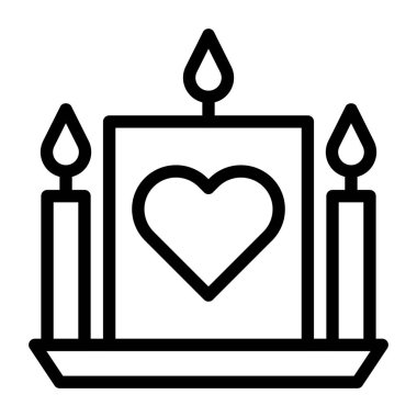candle outline valentine illustration vector and logo new year icon perfect. Icon sign from modern collection for web. Nice design perfect.