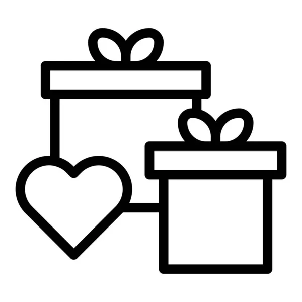 Gift Outline Valentine Illustration Vector Logo New Year Icon Perfect — Stockový vektor