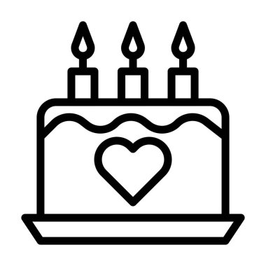 cake outline valentine illustration vector and logo new year icon perfect. Icon sign from modern collection for web. Nice design perfect.