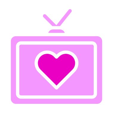 tv solid pink valentine illustration vector and logo new year icon perfect. Icon sign from modern collection for web. Nice design perfect.