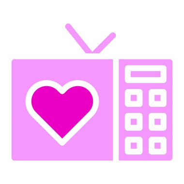 tv solid pink valentine illustration vector and logo new year icon perfect. Icon sign from modern collection for web. Nice design perfect.