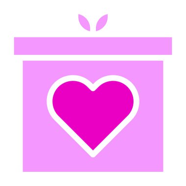 gift solid pink valentine illustration vector and logo new year icon perfect. Icon sign from modern collection for web. Nice design perfect.