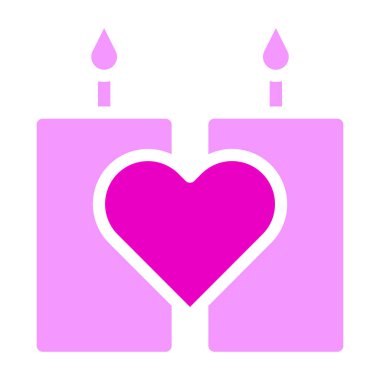 candle solid pink valentine illustration vector and logo new year icon perfect. Icon sign from modern collection for web. Nice design perfect.
