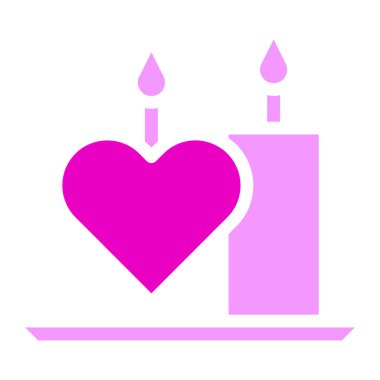candle solid pink valentine illustration vector and logo new year icon perfect. Icon sign from modern collection for web. Nice design perfect.