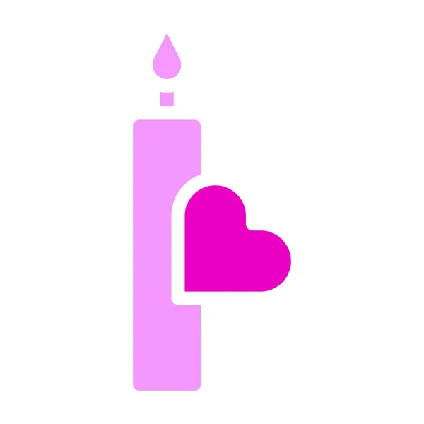 Candle Solid Pink Valentine Illustration Vector Logo New Year Icon — Image vectorielle