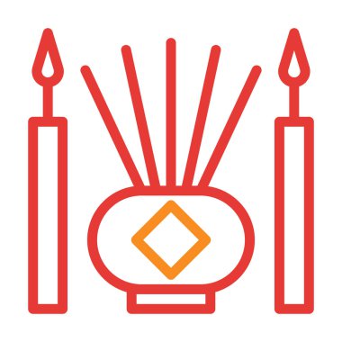 incense multicolor red illustration vector and logo new year icon perfect. Icon sign from modern collection for web. Nice design perfect.