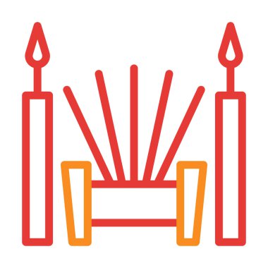 incense multicolor red illustration vector and logo new year icon perfect. Icon sign from modern collection for web. Nice design perfect.