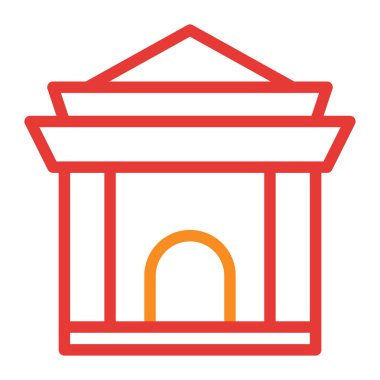 building multicolor red illustration vector and logo new year icon perfect. Icon sign from modern collection for web. Nice design perfect.