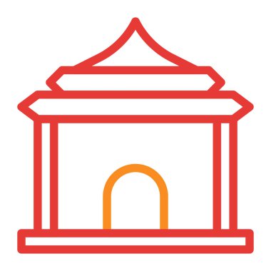 building multicolor red illustration vector and logo new year icon perfect. Icon sign from modern collection for web. Nice design perfect.