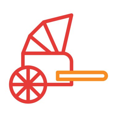 rickshaw multicolor red illustration vector and logo new year icon perfect. Icon sign from modern collection for web. Nice design perfect.