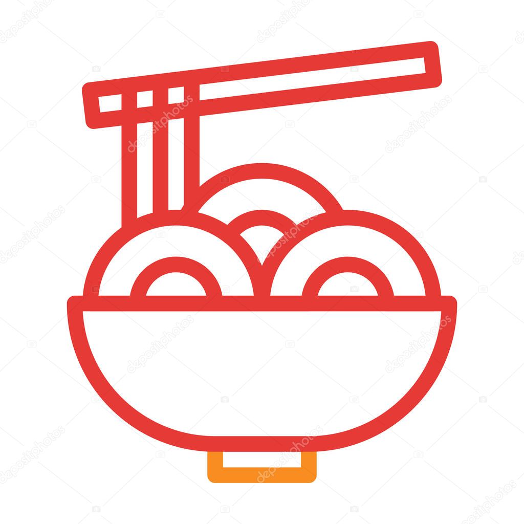 Noodle multicolor red illustration vector and logo new year icon perfect. Icon sign from modern collection for web. Nice design perfect.