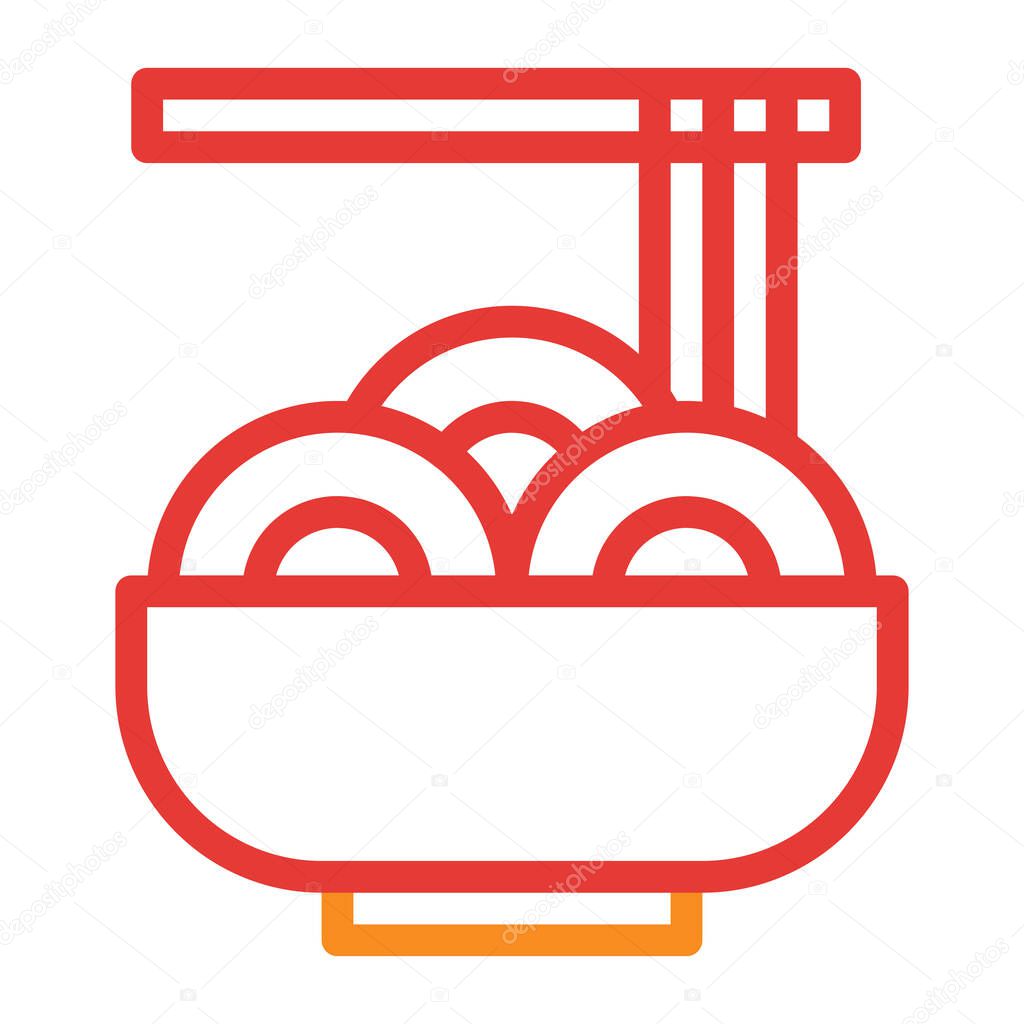 Noodle multicolor red illustration vector and logo new year icon perfect. Icon sign from modern collection for web. Nice design perfect.