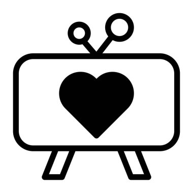 tv dualtone black valentine illustration vector and logo new year icon perfect. Icon sign from modern collection for web. Nice design perfect.