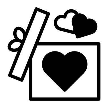 gift dualtone black valentine illustration vector and logo new year icon perfect. Icon sign from modern collection for web. Nice design perfect.
