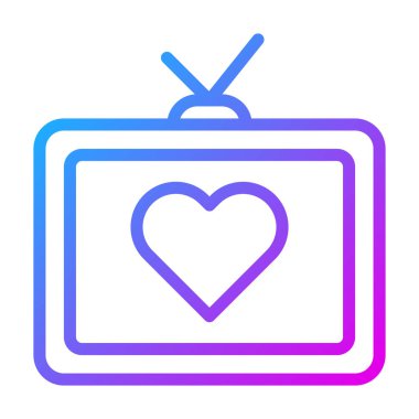 tv gradient purple valentine illustration vector and logo new year icon perfect. Icon sign from modern collection for web. Nice design perfect.