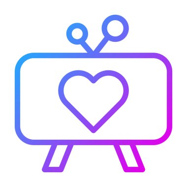 tv gradient purple valentine illustration vector and logo new year icon perfect. Icon sign from modern collection for web. Nice design perfect.