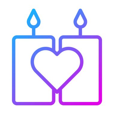 candle gradient purple valentine illustration vector and logo new year icon perfect. Icon sign from modern collection for web. Nice design perfect.
