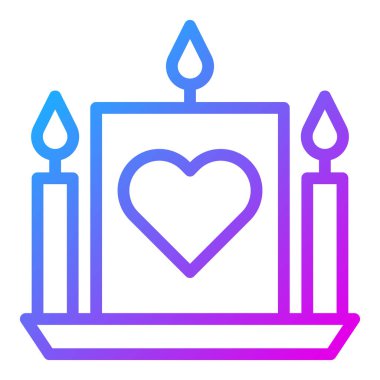 candle gradient purple valentine illustration vector and logo new year icon perfect. Icon sign from modern collection for web. Nice design perfect.