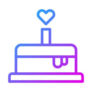 cake gradient purple valentine illustration vector and logo new year icon perfect. Icon sign from modern collection for web. Nice design perfect.