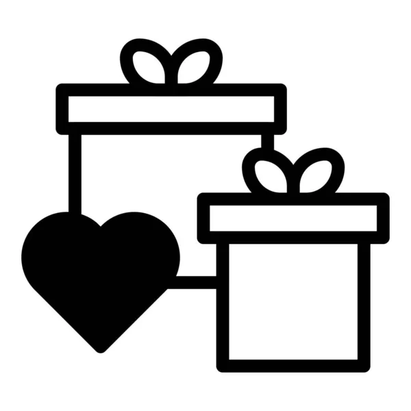 Gift Dualtone Black Valentine Illustration Vector Logo New Year Icon — Stockový vektor