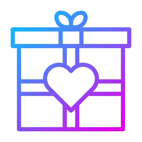 Gift Gradient Purple Valentine Illustration Vector Logo New Year Icon — Stockový vektor