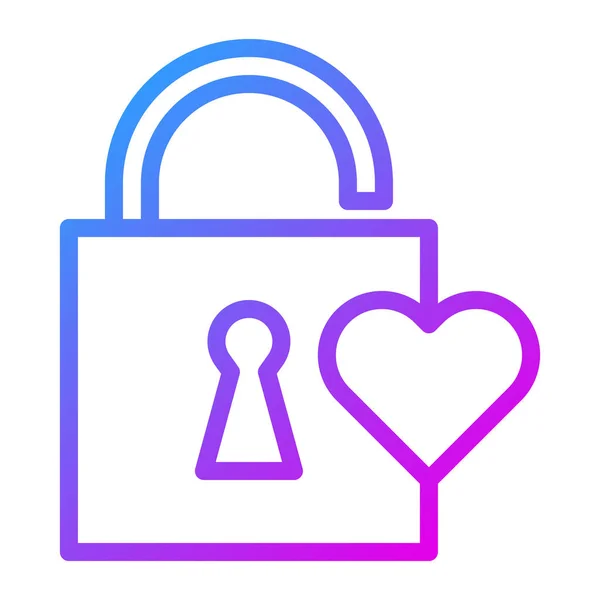 Lock Gradient Purple Valentine Illustration Vector Logo New Year Icon — Stockvektor