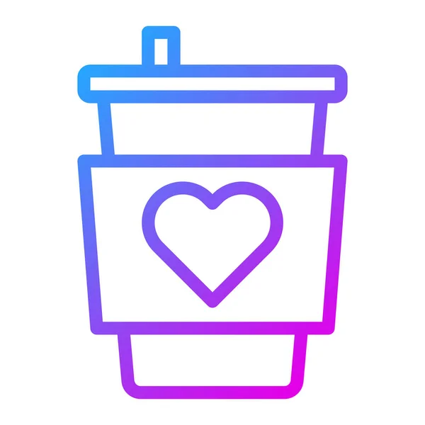 Cup Gradient Purple Valentine Illustration Vector Logo New Year Icon — Stok Vektör