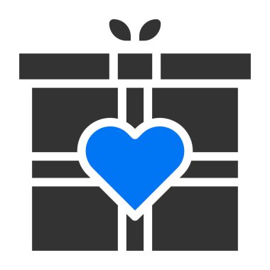 gift solid blue grey valentine illustration vector and logo new year icon perfect. Icon sign from modern collection for web. Nice design perfect.