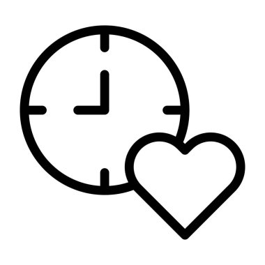 clock valentine icon outline style illustration vector and logo. Icon sign from modern collection for web. Nice design perfect.
