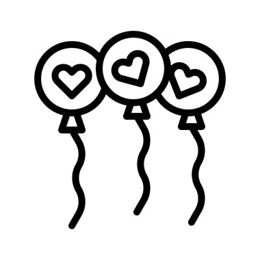 balloon valentine icon outline style illustration vector and logo. Icon sign from modern collection for web. Nice design perfect.