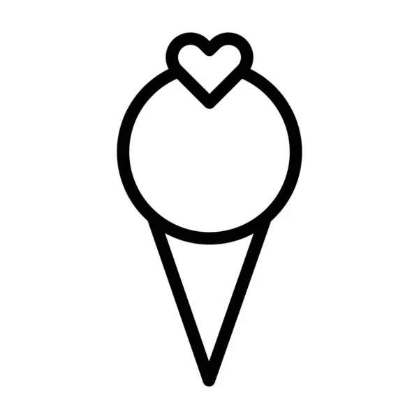 Ice Cream Valentine Icon Outline Style Illustration Vector Logo Icon — Stockvektor