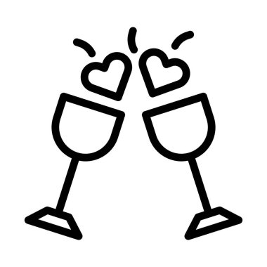 wine valentine icon outline style illustration vector and logo. Icon sign from modern collection for web. Nice design perfect.