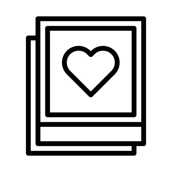 Picture Valentine Icon Outline Style Illustration Vector Logo Icon Sign — Vetor de Stock