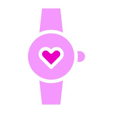 clock valentine icon solid pink style illustration vector and logo. Icon sign from modern collection for web. Nice design perfect.