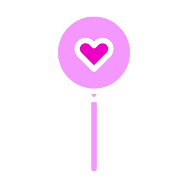 balloon valentine icon solid pink style illustration vector and logo. Icon sign from modern collection for web. Nice design perfect.