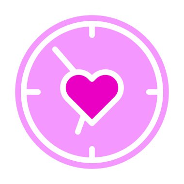 clock valentine icon solid pink style illustration vector and logo. Icon sign from modern collection for web. Nice design perfect.