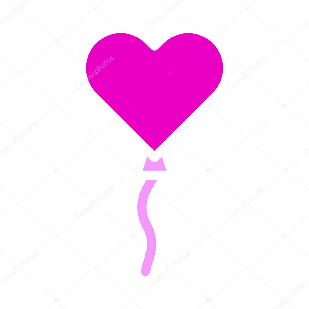 Balloon valentine icon solid pink style illustration vector and logo. Icon sign from modern collection for web. Nice design perfect.
