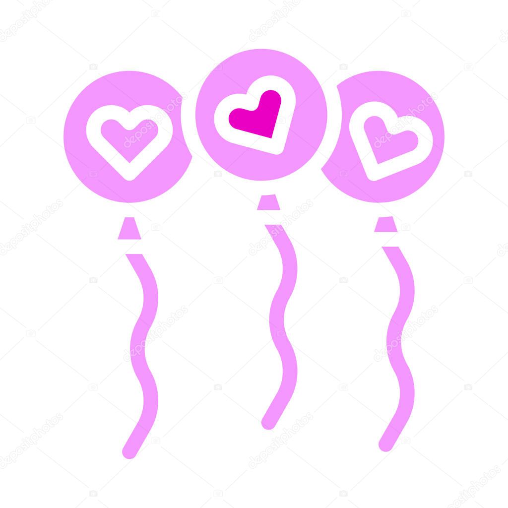 Balloon valentine icon solid pink style illustration vector and logo. Icon sign from modern collection for web. Nice design perfect.