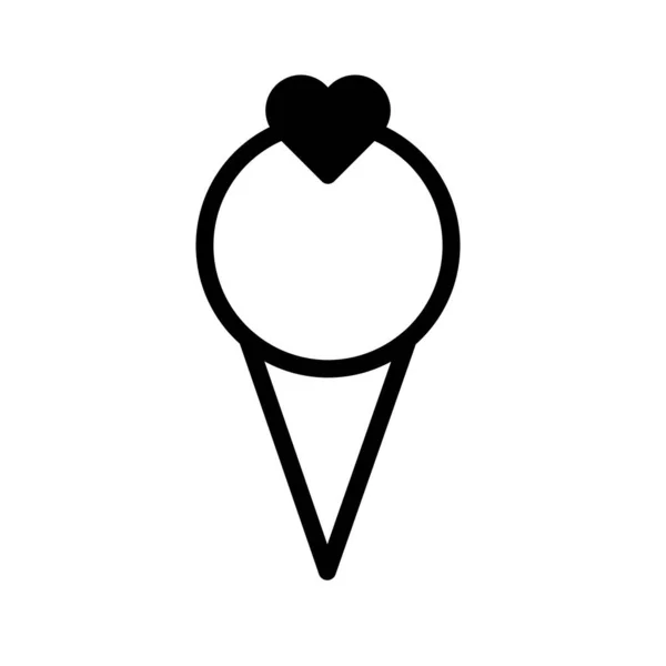Ice Cream Dualtone Black Valentine Illustration Vector Year Icon Perfect — Stockvektor