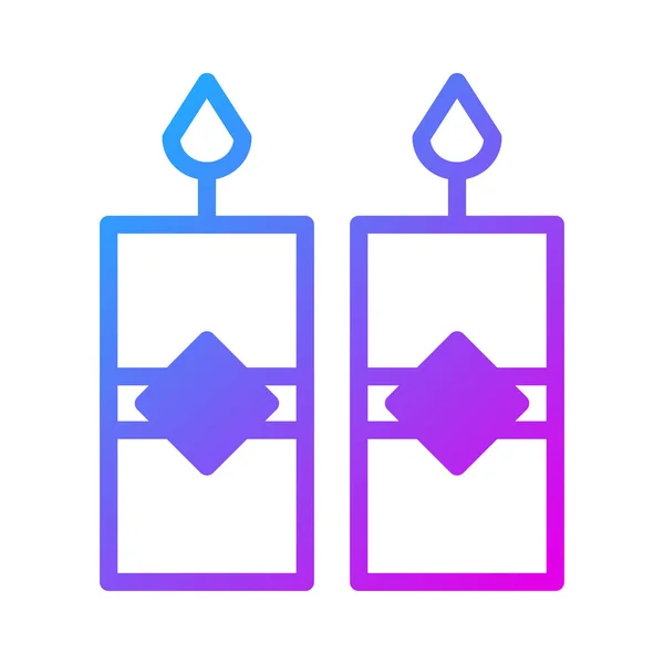 Candle Duocolor Purple Style Illustration Icon Chinese New Year Perfect — Stockový vektor