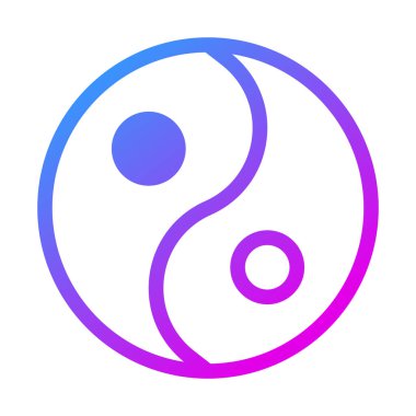Yin yang duocolor purple style illustration icon chinese new year perfect. Icon sign from modern collection for web. Nice design perfect.