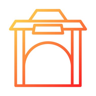 arch duocolor red style illustration icon chinese new year perfect. Icon sign from modern collection for web. Nice design perfect.