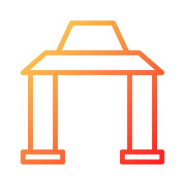 arch duocolor red style illustration icon chinese new year perfect. Icon sign from modern collection for web. Nice design perfect.