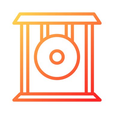 gong duocolor red style illustration icon chinese new year perfect. Icon sign from modern collection for web. Nice design perfect.