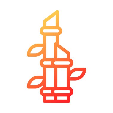 bamboo duocolor red style illustration icon chinese new year perfect. Icon sign from modern collection for web. Nice design perfect.