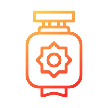 lantern duocolor red style illustration icon chinese new year perfect. Icon sign from modern collection for web. Nice design perfect.