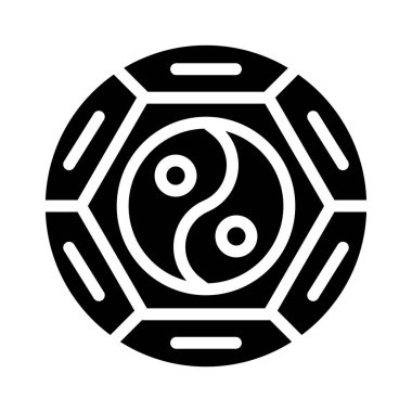 yin and yang solid icon style chinese new year illustration vector perfect. Icon sign from modern collection for web. Nice design perfect.